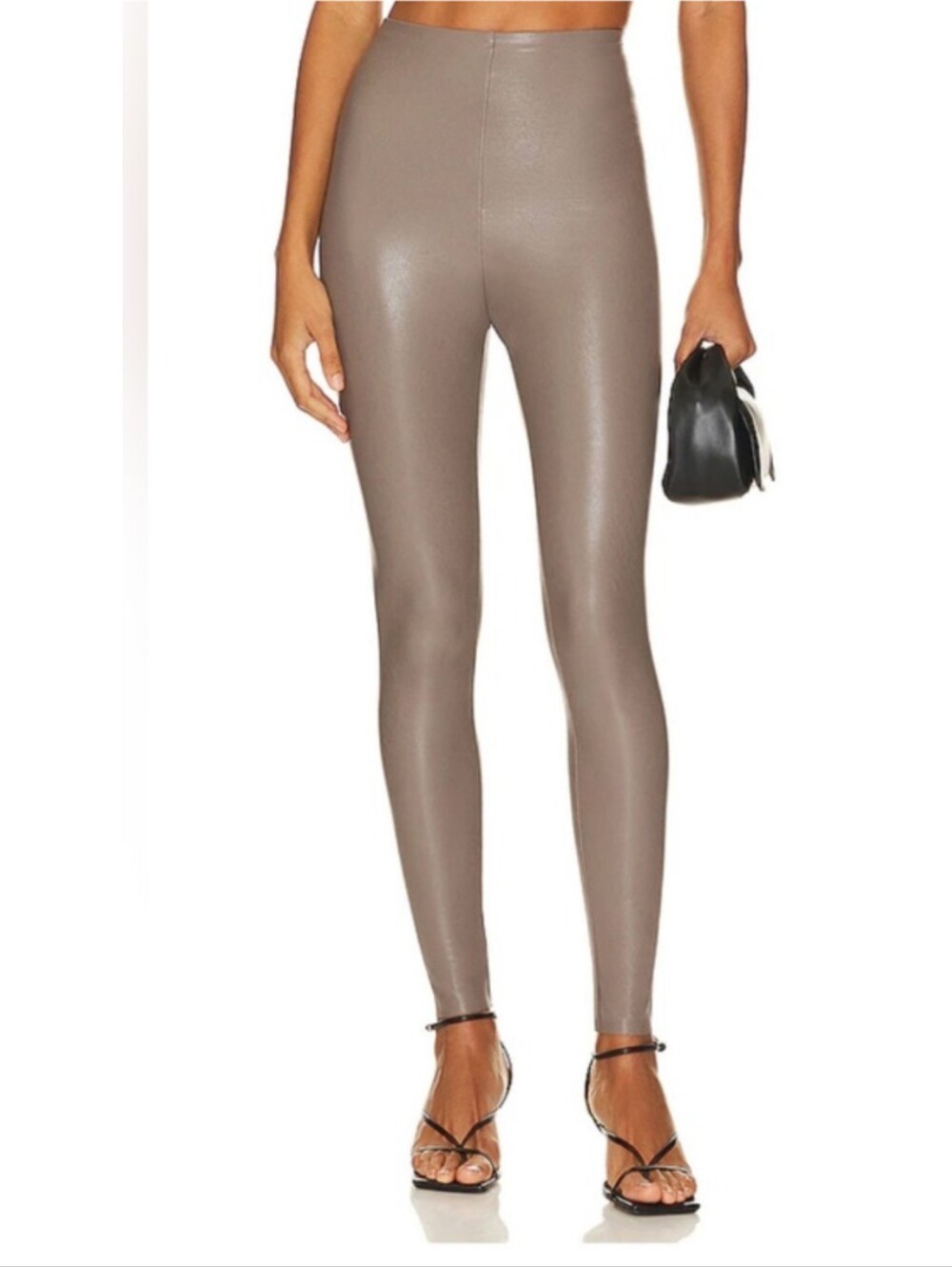 Commando Faux Leather Skinny Leggings In Ash Grey